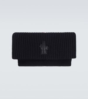 Moncler Schal Apres Ski Aus Schurwolle - Schwarz