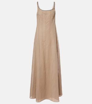 Brunello Cucinelli Cotton Maxi Dress - Natural