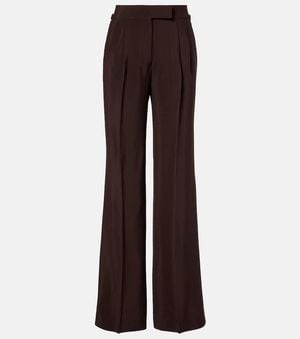 Tom Ford Pleated High-Rise Wide-Leg Pants - Brown