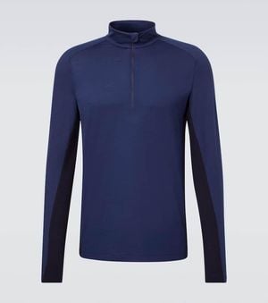 Sease Top De Ski Runner En Laine Vierge - Bleu