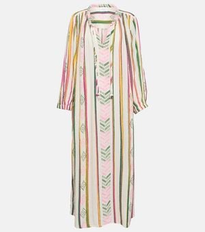 Velvet Robe Midi En Coton - Multicolore