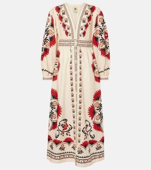 FARM Rio Cashew Mandala Cream Printed Maxi Dress - Red