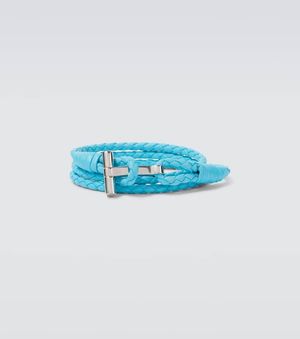 Tom Ford Armband T Aus Leder - Blau