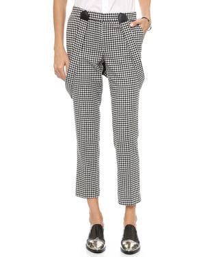 Rachel Zoe Cigarette Pants With Suspenders - Black/Winter White