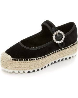 Marc By Marc Jacobs Suzi Mary Jane Espadrille Flats - Black