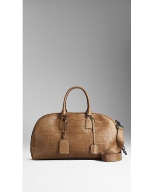 Burberry Alligator Skin Holdall - Brown