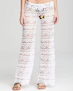Pilyq Malibu Lace Crochet Pants Swim Cover Up - White