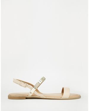 Call It Spring Gligodien Nude Double Strap Flat Sandals - Natural
