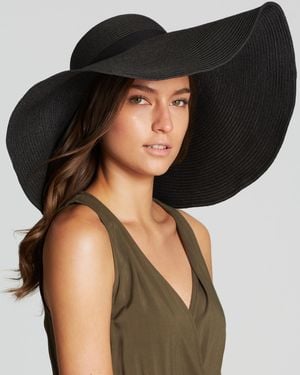 August Accessories Oversized Floppy Hat - Black