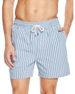 Solid & Striped Fall Classic Striped Swim Trunks - Blue