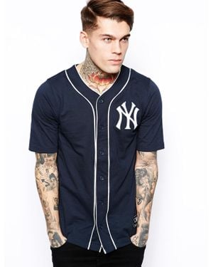 Majestic Ny Yankees Jersey Baseball Top - Blue