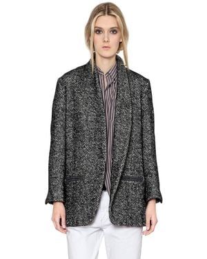 Isabel Marant Wool Blend Tweed Jacket - Black