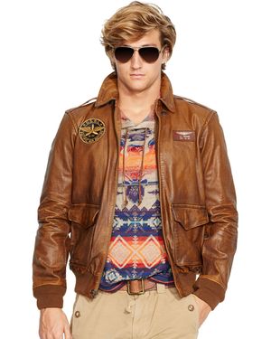 Polo Ralph Lauren Leather Farrington A2 Jacket - Brown