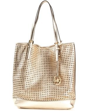 MICHAEL Michael Kors Perforated Shopper Tote - Metallic