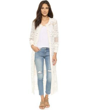Sea Long Lace Cardigan - White