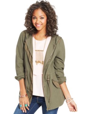 American Rag Hooded Anorak Jacket - Natural