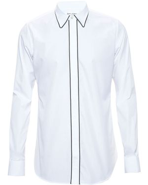 Saint Laurent Dress Shirt With Piping - Black