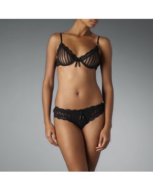 Elle Macpherson Sheer Ribbons Underwire Bra - Black