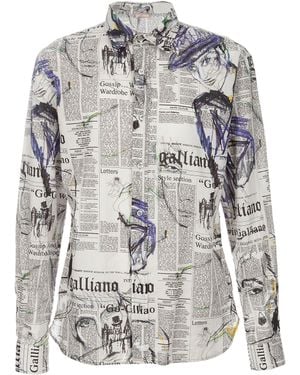 John Galliano Newspaper Print Shirt - Grey