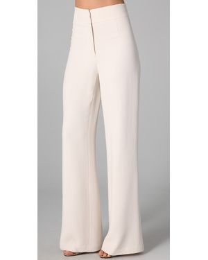 Halston High Waisted Wide Leg Pants - White