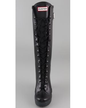 HUNTER Lapins Lace Up High Heel Boots - Black