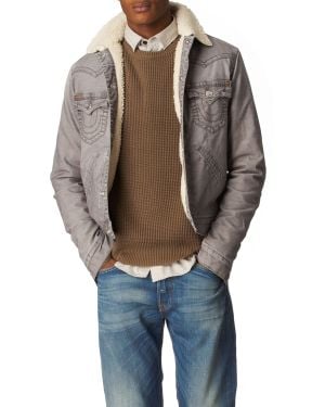 TRUE RELIGION Jimmy Sherpa Jacket - Grey