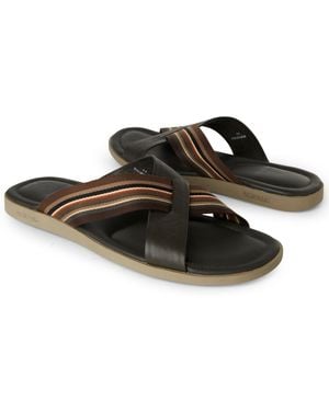 Paul Smith Lalo Web Crossover Sandals - Brown