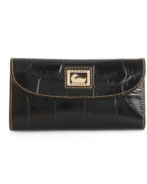 Dooney & Bourke Croco Continental Clutch Wallet - Black