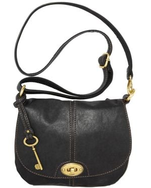 Fossil Carson Flap Crossbody Bag - Black