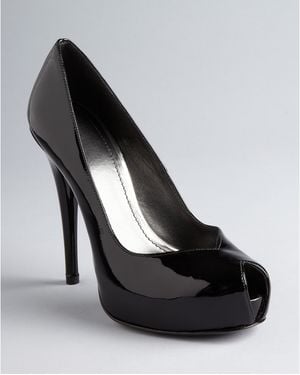 Stuart Weitzman Peep Toe Pumps Victoria High Heel - Black
