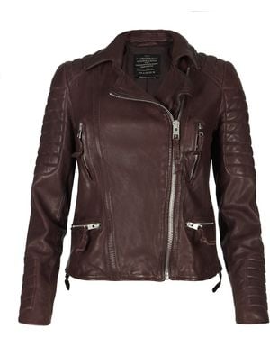 AllSaints Oxblood Biker Jacket - Red