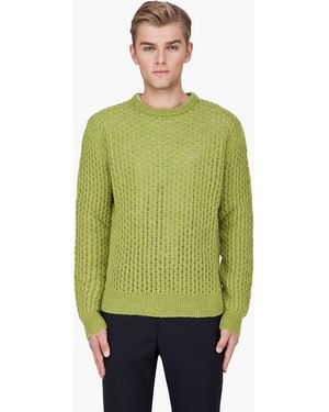 Raf Simons Lime Green Wool Knit Sweater