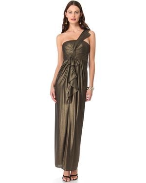 BCBGMAXAZRIA Barbara Shoulder Dress - Metallic