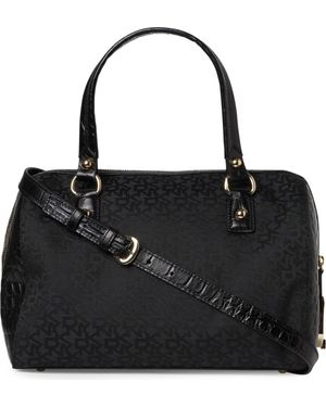 DKNY Town Country Croco Bowling Bag - Black