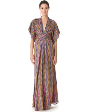 Issa Long Kimono Dress - Multicolour