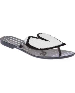Melissa + Vivienne Westwood Anglomania Harmonic Heart Flip Flops - Black