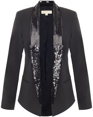 MICHAEL Michael Kors Sequin Collar Jacket - Black