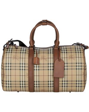 Burberry Haymarket Holdall Bag - Brown