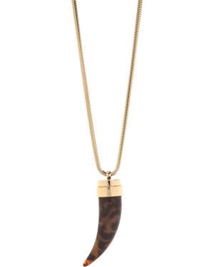 Michael Kors Tortoise Horn Pendant Necklace - Black
