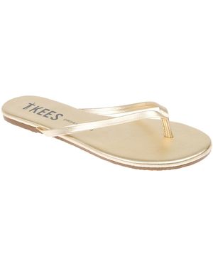 TKEES Leather Flip Flop - Metallic