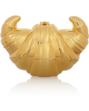Charlotte Olympia Croissant Goldplated Clutch - Natural