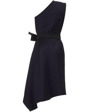 Lanvin Duchess Satin Belted Dress - Purple
