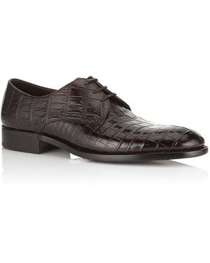 ZEGNA Croc Derby Shoe - Brown