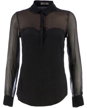 Equipment Sheer Sleeve Blouse - Black