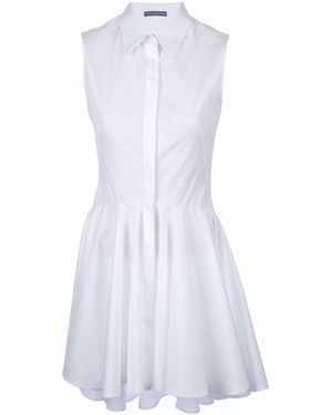 McQueen Sleeveless Shirt Dress - White