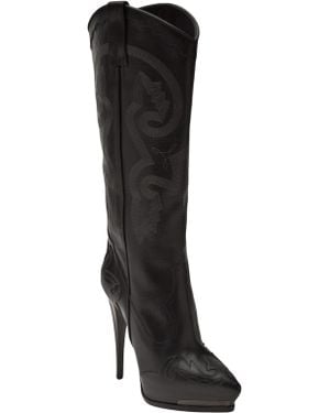 Lanvin Platform Cowboy Boots - Black