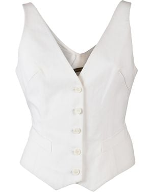 McQueen Back Belt Vest - White