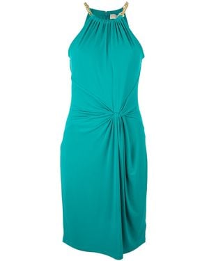 Michael Kors Chain Detail Halter Dress - Blue