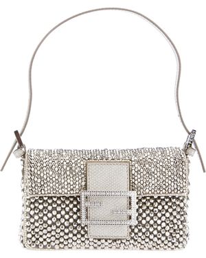 Fendi Metal Beaded Clutch - Metallic