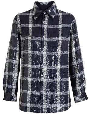 Ashish Plaid Sequin Shirt - Blue